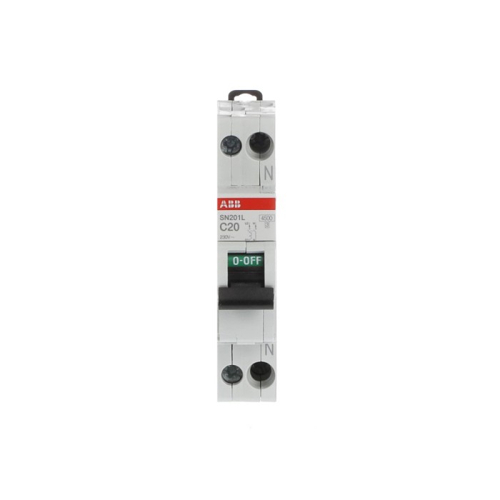 Siguranta automata 20A 1P+N C 4,5ka ABB SN201L 2CSS245101R0204