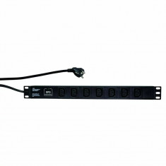 PDU LOGILINK 1U pt. rack 19 inch 7 prize Schuko intrare Schuko max 16 A protectie supratensiune on/off 2 m &amp;amp;quot;PDU7C01&amp;amp;quot; foto