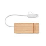 Hub USB din bambus cu 4 porturi