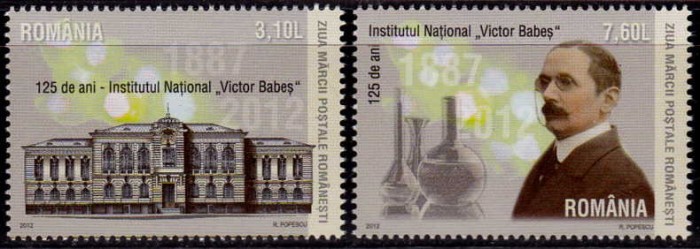 RO 2012 LP 1947 &quot;Ziua marcii rom./Institutul &quot; V.Babes&quot; ,serie ,MNH