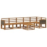 vidaXL Set de canapele de exterior 7 pcs natural Lemn Solid de Acacia 3385265