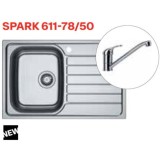 Pachet chiuveta bucatarie inox Franke SKL 611-78/50 DR, dreptunghiulara, 1 cuva si picurator pe partea dreapta, 78x50x15 cm, adancime cuva 15 cm + Bat
