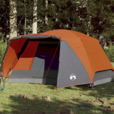 Cort camping 6 persoane gri portocaliu 412x370x190cm tafta 190T