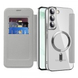 Husa MagSafe pentru Samsung Galaxy S22+ 5G S906, Techsuit, SmartMag Book, Gri