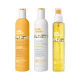 Cumpara ieftin Set pentru par blond, Milk Shake, Sweet Camomile, Sampon 300ml + Balsam 300ml + Leave In 150ml