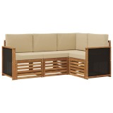 vidaXL Seturi de canapele cu pernă 4 pcs Lemn Solid de Acacia 3384284