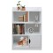 Raft lemn copii, car?i/jucarii, 4 nivele cu u?i?a, biblioteca - WHITE