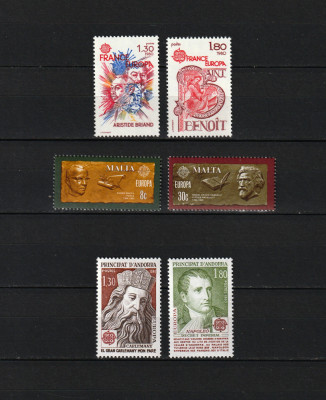 Lot timbre Franţa, Malta, Andorra, 1980 - Personalităţi istorice - MNH - CEPT foto