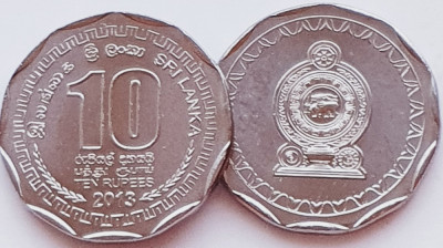 1636 Sri Lanka 10 Rupees 2013 km 181 UNC foto