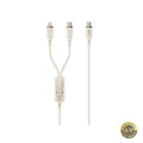 Cablu Incarcare USB-C - Lightning / USB-C XO Design NB-Q262 2in1 100W 1.2m Bej