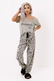 X693-9918 Set 2 piese pijama casual din tricou si pantaloni lungi, S/M