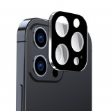 Cumpara ieftin Folie Camera pentru iPhone 15 Pro / 15 Pro Max, Techsuit Full Camera Glass, Black