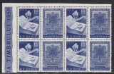 ROMANIA 1959 LP 484 a ZIUA MARCII POSTALE BLOC DE 4 TIMBRE CU VINIETE MNH, Nestampilat