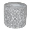 Masca Ghiveci Flori Ciment Reliefat Alb Gri 13.5x12.5cm Ghiveci Decorativ Exterior Interior