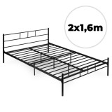Metal cadru de pat dublu 160x200 cm negru