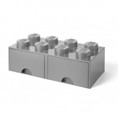 Cutii si recipiente alimentare LEGO Cutie depozitare LEGO 2x4 cu sertare gri No. 40061740 foto