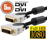 Cablu DVI Dual-link &bull; 5 m Profesionalcu conectoare placate cu aur