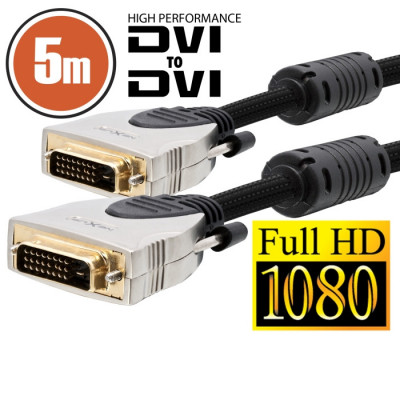 Cablu DVI Dual-link &amp;bull; 5 m Profesionalcu conectoare placate cu aur foto