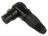 Mufă XLR 3 pini unghi 90&deg; cablu neagră