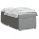 VidaXL Pat box spring cu saltea, gri deschis, 100x200 cm, textil 3285109