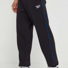 Reebok pantaloni de trening culoarea negru, cu imprimeu