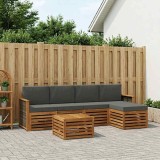 vidaXL Set de canapele de exterior cu pernă 6 pcs Natural și Antracit 3384258
