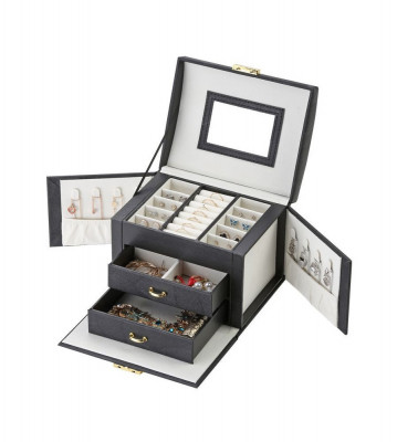 Cutie eleganta pentru bijuterii, ceasuri si accesorii, culoare negru foto