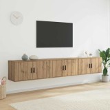 Cumpara ieftin Set Dulap TV montat pe perete Pe perete 3 pcs Stejar Artizanal