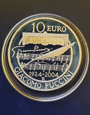 Moneda comemorativa de argint - 10 Euro &amp;quot;Giacomo Puccini&amp;quot;, Italia 2004 - G 3955 foto