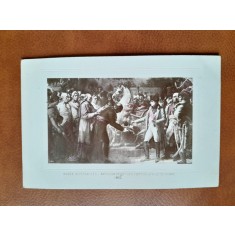 Napoleon Bonaparte la primirea cheilor orasului Viena, rproducere tip carte postala, dupa un tablou de la Versailles