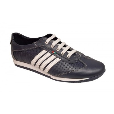 Pantofi barbati sport din piele naturala , Bleumarin, Alb - GKR93BLM foto