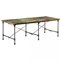 vidaXL Masă de bucătărie, 220x90x77 cm, lemn masiv reciclat 358883
