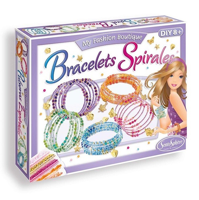 Kit creativ cu perle din sticla - Bratari spirala