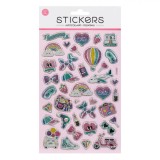 Autocolante Multicolore, Set 40 Bucăți, Modele Diverse, Glitter, Oem