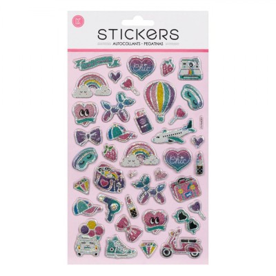 Autocolante Multicolore, Set 40 Bucăți, Modele Diverse, Glitter foto