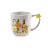 Cumpara ieftin Cana ceramica multicolora Girafa &Oslash; 9,5 cm x 9,5 H, 480 ml