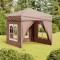 vidaXL Cort pliabil pentru petrecere, pereți laterali, taupe, 2x2 m 93505