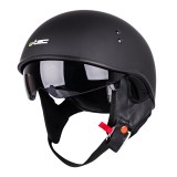 Casca moto open face W-TEC V535 neagra cu viziera si &icirc;nchidere dublu D