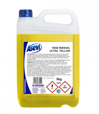 Detergent Vase Manual Ultra Yellow Asevi Profesional 5KG foto