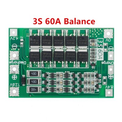 Modul protectie si incarcare 3x18650 litiu 60A balansat foto