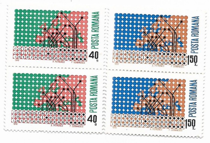 Romania (332) - Colaborarea Cultural - Economica Intereuropeana, 1970 - serie neobliterata, blocuri de 2