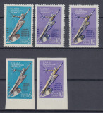 URSS RUSIA 1962 ZBORURI SPATIALE SERIE DANTELATA+ NEDANTELATA+10K SUPRATIPAR MNH, Nestampilat