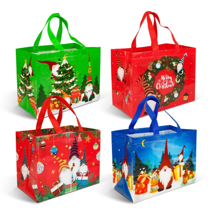 Punga decorativa pentru cadouri &ndash; 31 x 25 x 17 cm &ndash; 4 modele &ndash; material textil netesut Best CarHome