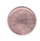 Moneda Italia 10 centesimi 1866 M, circulata, uzata