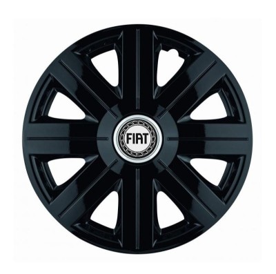 Set 4 Capace Roti, potrivite jantelor de R14, pentru Fiat, model Cosmos Negru foto