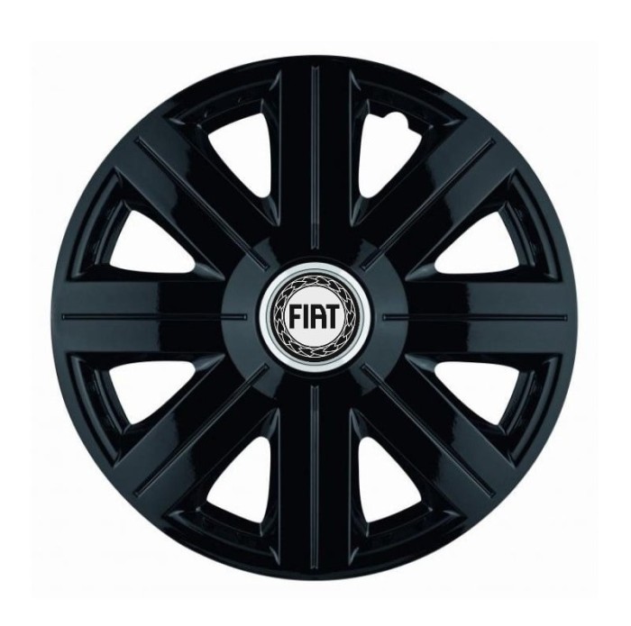 Set 4 Capace Roti, potrivite jantelor de R14, pentru Fiat, model Cosmos Negru