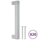Manere de dulap, 20 buc., argintiu, 128 mm, otel inoxidabil