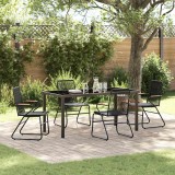 VidaXL Set de masă pentru grădină 5 pcs Negru Rattan PVC 3379173