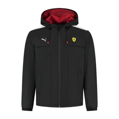 Ferrari geacă de bărbați cu glugă Rain black F1 Team 2025 - L foto