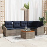 vidaXL Set de canapele pentru grădină 6 pcs Gri și albastru marin 3356505